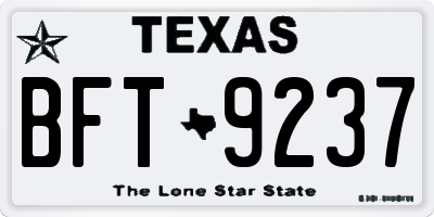 TX license plate BFT9237