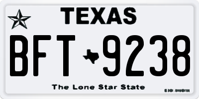 TX license plate BFT9238