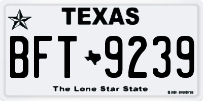 TX license plate BFT9239
