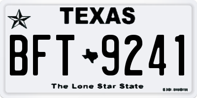 TX license plate BFT9241