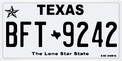 TX license plate BFT9242