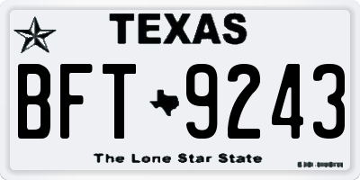 TX license plate BFT9243