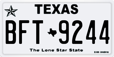 TX license plate BFT9244