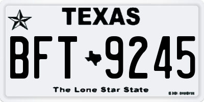 TX license plate BFT9245