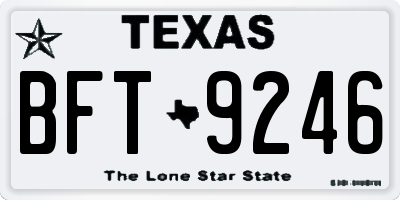 TX license plate BFT9246