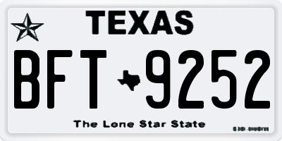 TX license plate BFT9252