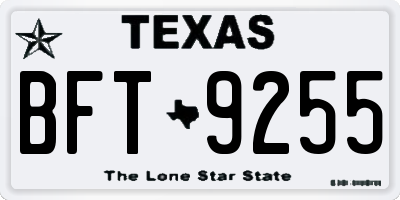 TX license plate BFT9255