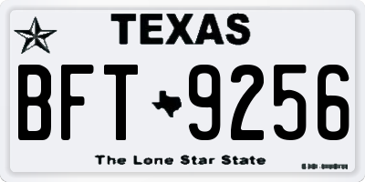 TX license plate BFT9256