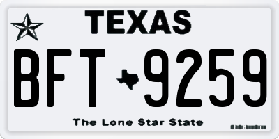 TX license plate BFT9259