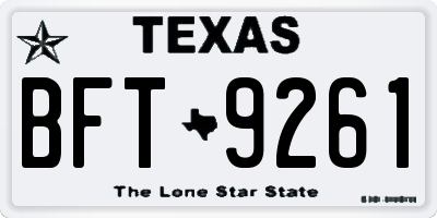 TX license plate BFT9261