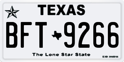 TX license plate BFT9266