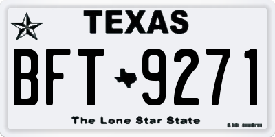 TX license plate BFT9271