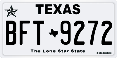 TX license plate BFT9272