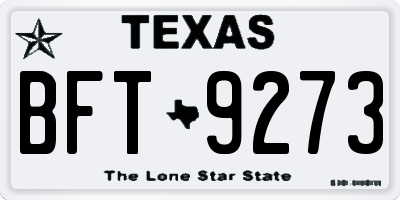 TX license plate BFT9273