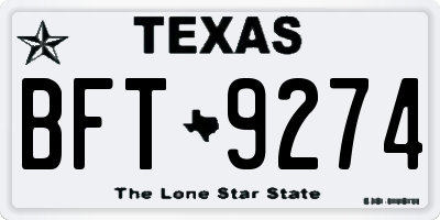 TX license plate BFT9274