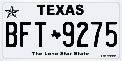 TX license plate BFT9275