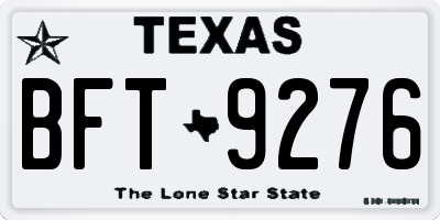 TX license plate BFT9276