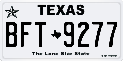 TX license plate BFT9277