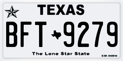 TX license plate BFT9279