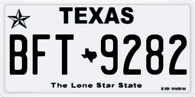TX license plate BFT9282