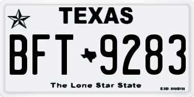 TX license plate BFT9283