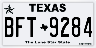 TX license plate BFT9284