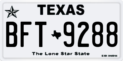 TX license plate BFT9288