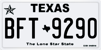 TX license plate BFT9290