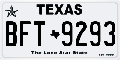 TX license plate BFT9293