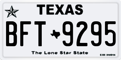 TX license plate BFT9295