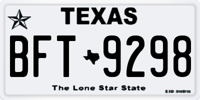 TX license plate BFT9298
