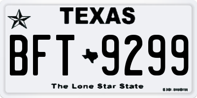 TX license plate BFT9299