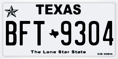 TX license plate BFT9304
