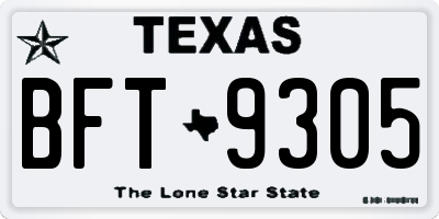 TX license plate BFT9305