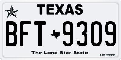 TX license plate BFT9309