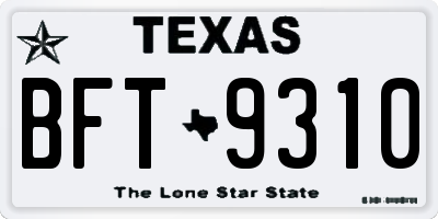 TX license plate BFT9310