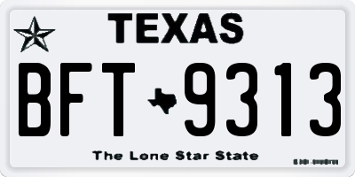 TX license plate BFT9313