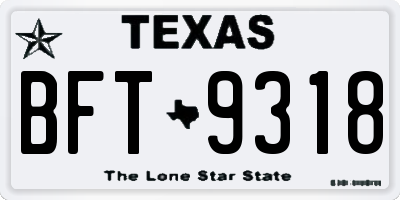 TX license plate BFT9318