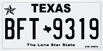 TX license plate BFT9319