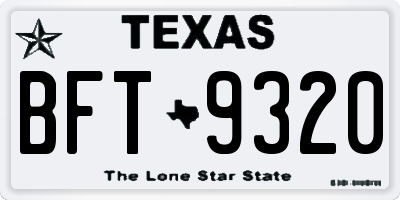 TX license plate BFT9320