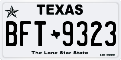 TX license plate BFT9323