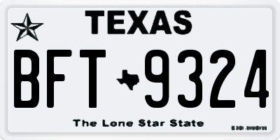 TX license plate BFT9324