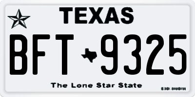 TX license plate BFT9325