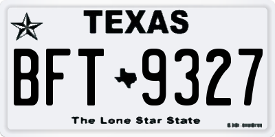 TX license plate BFT9327