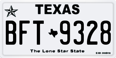 TX license plate BFT9328