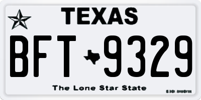 TX license plate BFT9329