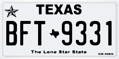 TX license plate BFT9331