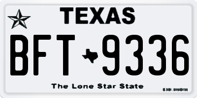 TX license plate BFT9336