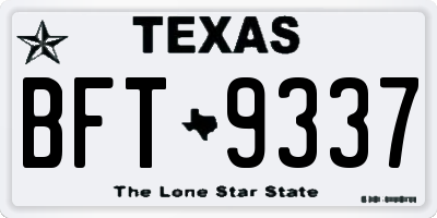 TX license plate BFT9337