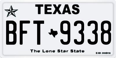 TX license plate BFT9338